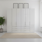 Templin 2000 Glass 6 Door 6 Drawer Wardrobe - W250cm