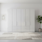 Templin 1000 Glass 6 Door 6 Drawer Hinged Wardrobe W250cm