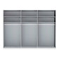 Templin 1000 Bianco Oak Carcase 6 Door Hinged Wardrobe in White Glass - 300cm - Interior View