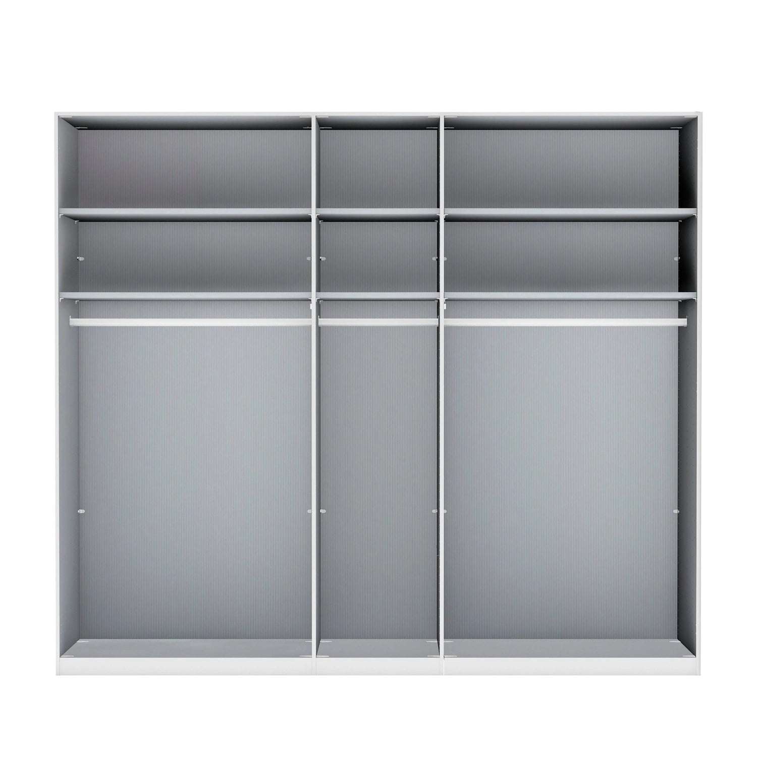 Templin 2000 Bianco Oak Carcase  5 Door Hinged Wardrobe - 250cm - Interior View