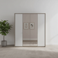 Torino 4 Door Hinged Oak and White Glass Wardrobe