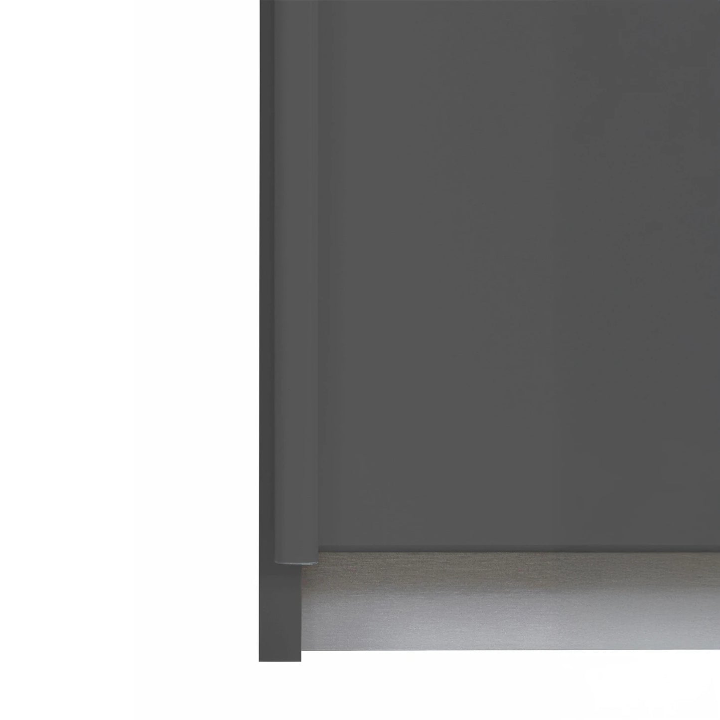 Close Up Handle Bar of Tubona Metallic Grey 3 Door Sliding Wardrobe with Mirror 