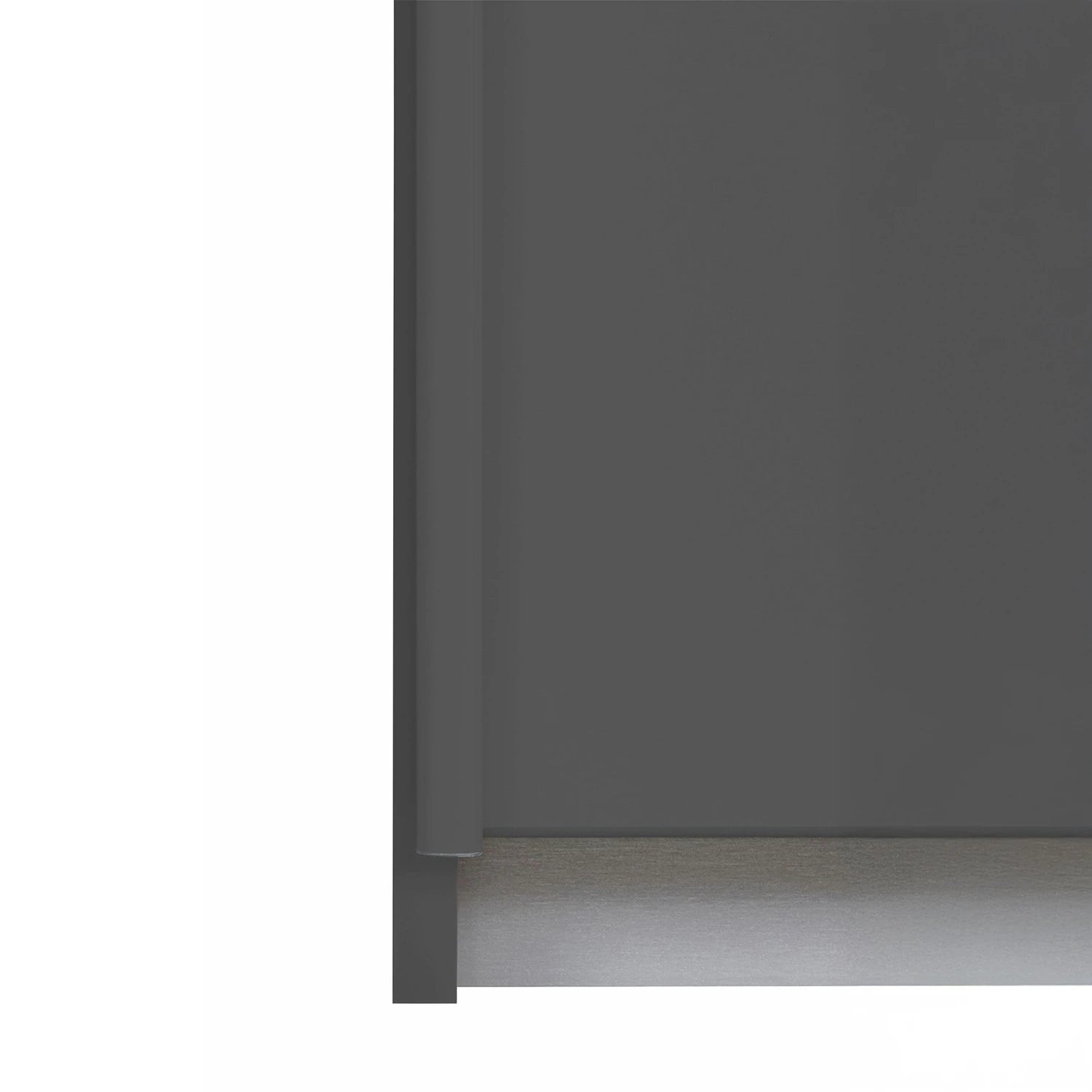 Close Up Handle Bar of Tubona Metallic Grey 3 Door Sliding Wardrobe with Mirror 
