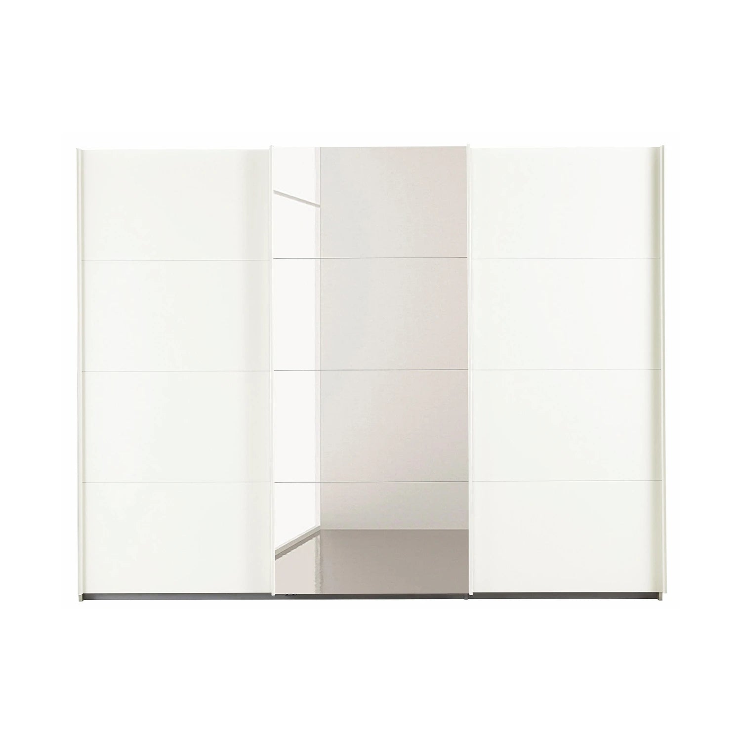 White wardrobe with sliding doors on a white background