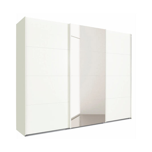 Tubona White 3 Door Sliding Wardrobe with Mirror – W271cm