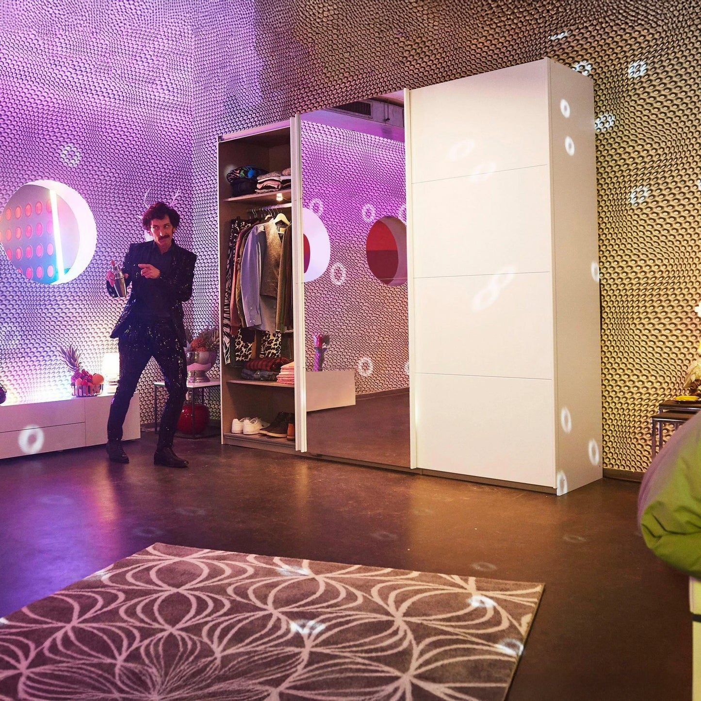 Tubona 271cm wide White 3 Door Sliding Wardrobe with Mirror 