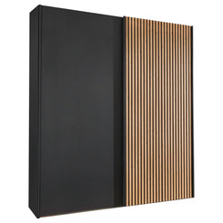 Tulsa 2 Door Black Sliding Door Wardrobe