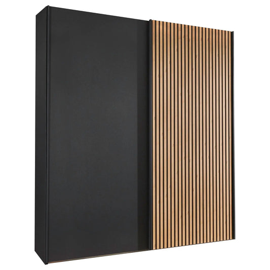 Tulsa 2 Door Black Sliding Door Wardrobe