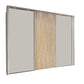 Tulsa 3 Door Decor Champagne Sliding Door Wardrobe with Oak Decking 