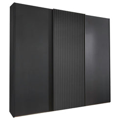Tulsa 3 Door Graphite Sliding Door Wardrobe with Decking - Free Assembly 