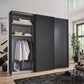 Tulsa Graphite Large 3 Door Wardrobe With Mirror and Decking Door 