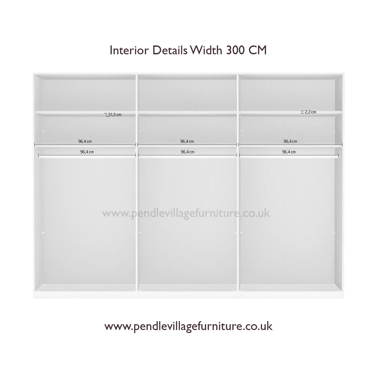 Tulsa 3 Door Decor Champagne Sliding Door Wardrobe with Oak Decking 