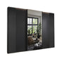 Tulsa 3 Door Graphite Sliding Door Wardrobe with Oak Decking and Mirror 