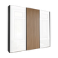 Tulsa 3 Door White Glass Sliding Door Wardrobe with Decking 