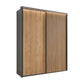 Tulsa Graphite Sliding 2 Door Wardrobe with Bianco Oak Doors & Slatted Detail