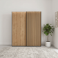 Tulsa Graphite Sliding 2 Door Wardrobe with Bianco Oak Doors & Slatted Detail