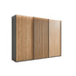 Tulsa Graphite Sliding Door Wardrobe with Bianco Oak Doors & Slats