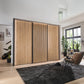 Tulsa Graphite Sliding Door Wardrobe with Bianco Oak Doors & Slats