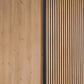 Tulsa Graphite Sliding Door Wardrobe with Bianco Oak Doors & Slats