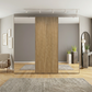 Tulsa Large 3 Door Wardrobe With Mirror and Bianco Oak Decking