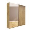 Tulsa Bianco Oak Double Freestanding Mirrored Wardrobe 
