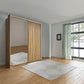 Tulsa Bianco Oak Double Freestanding Mirrored Wardrobe 