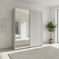 Tulsa Champagne 150cm Sliding Door wardrobe with Mirror and decking