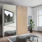 Tulsa Champagne Double Sliding Door Wardrobe with Mirror 