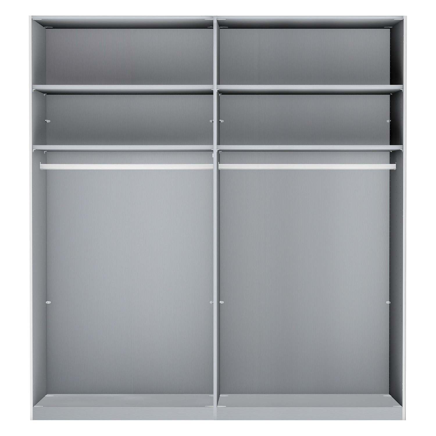 Tulsa Bianco Oak Double Freestanding Mirrored Wardrobe 