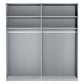 Monaco 3000 Bianco Oak Champagne 2 Door Sliding Wardrobe with Mirror 