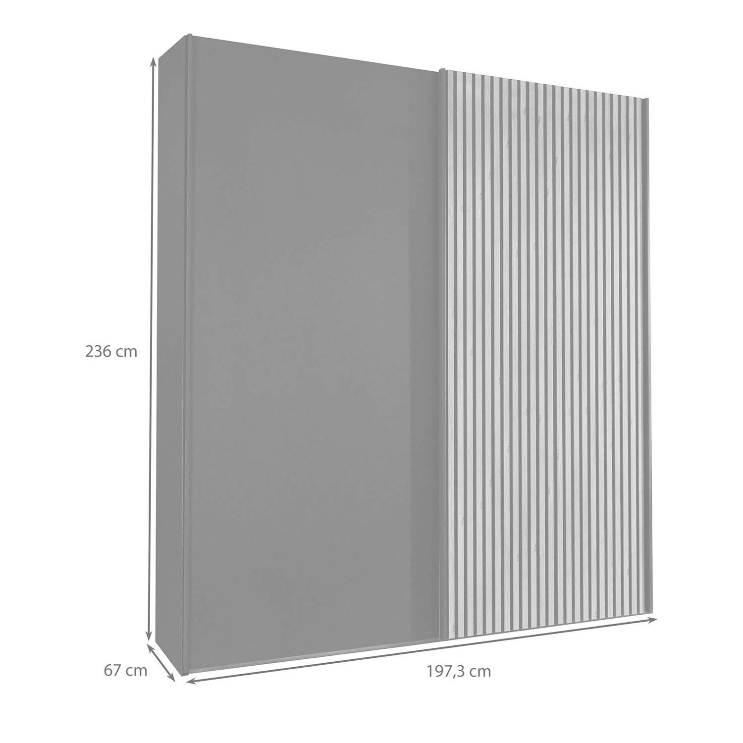 Tulsa Bianco Oak Double Freestanding Mirrored Wardrobe