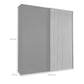 Tulsa White Glass Graphite Carcase Sliding Wardrobe 