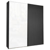 Tulsa White Glass Graphite Carcase Sliding Wardrobe 