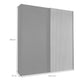 Tulsa White Glass Graphite Carcase Sliding Wardrobe