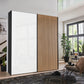 Tulsa White Glass Graphite Carcase Sliding Wardrobe 