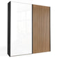 Tulsa White Glass Graphite Carcase Sliding Wardrobe 