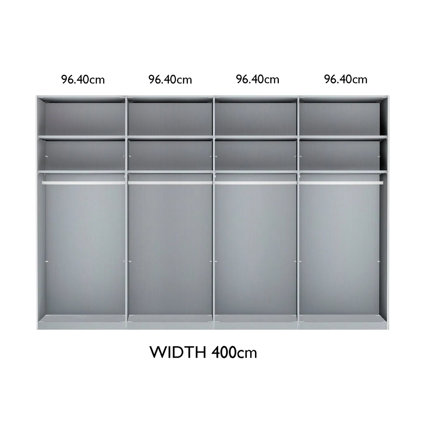 Tulsa 3 Door Champagne Decking and Mirror Sliding Door Wardrobe