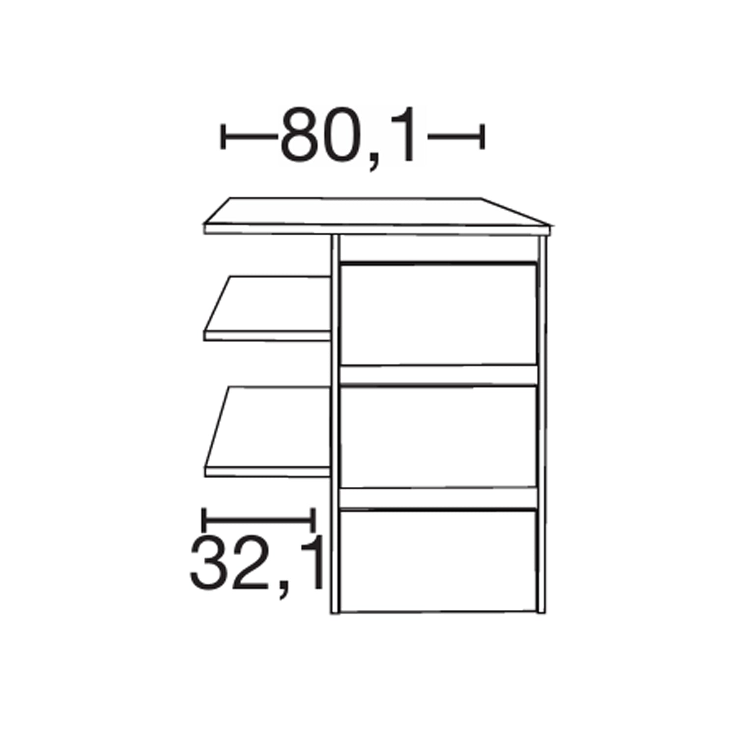 VIP Interior Drawer Insert For Wiemann Wardrobes - 3 Drawers - 80.1cm