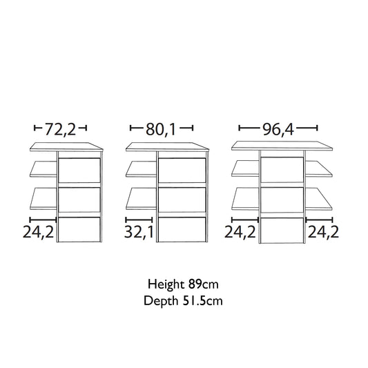 VIP Interior Drawer Insert For Wiemann Wardrobes - 3 Drawers - Dimensions