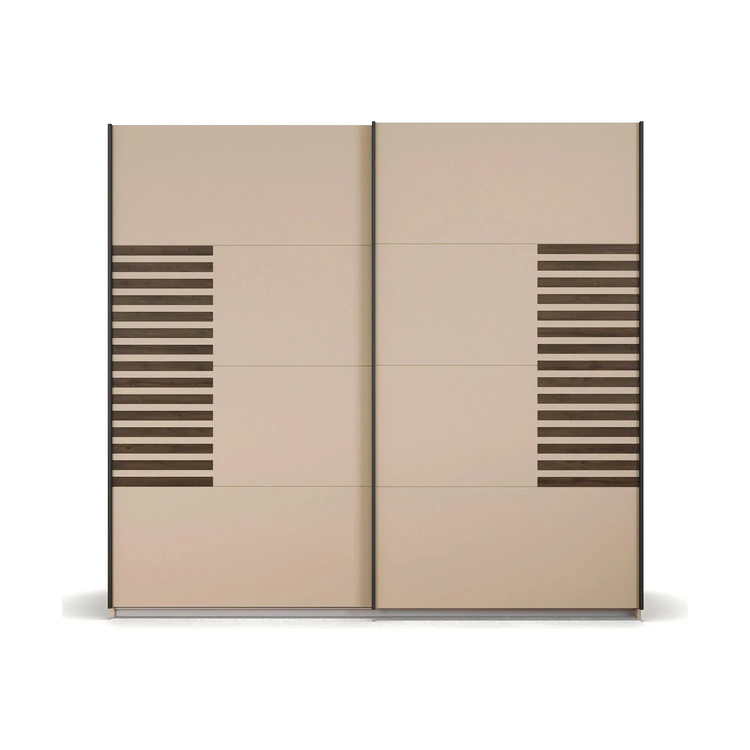 Vestro Champagne Decor Sliding Door Wardrobe - Front view