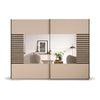 Vestro Champagne Sliding Door Wardrobe With Mirror - Front view