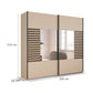 Vestro Champagne Sliding Door Wardrobe With Mirror - Dimensions