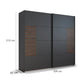 Vestro Metallic Grey Sliding Door Wardrobe - Dimensions