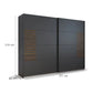 Vestro Metallic Grey Sliding Door Wardrobe - Dimensions