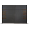 Vestro Metallic Grey Sliding Door Wardrobe - Front view
