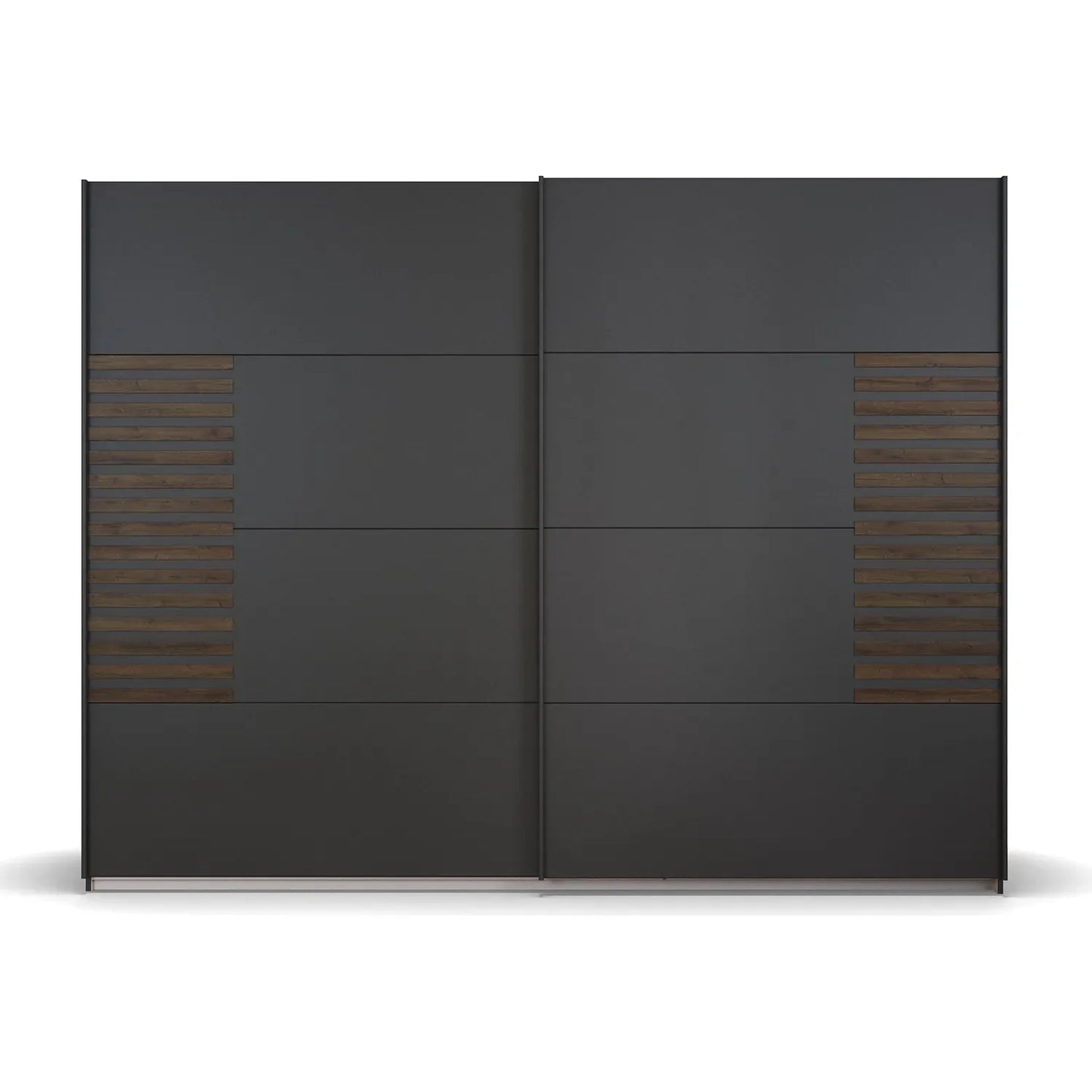 Vestro Metallic Grey Sliding Door Wardrobe - Front view