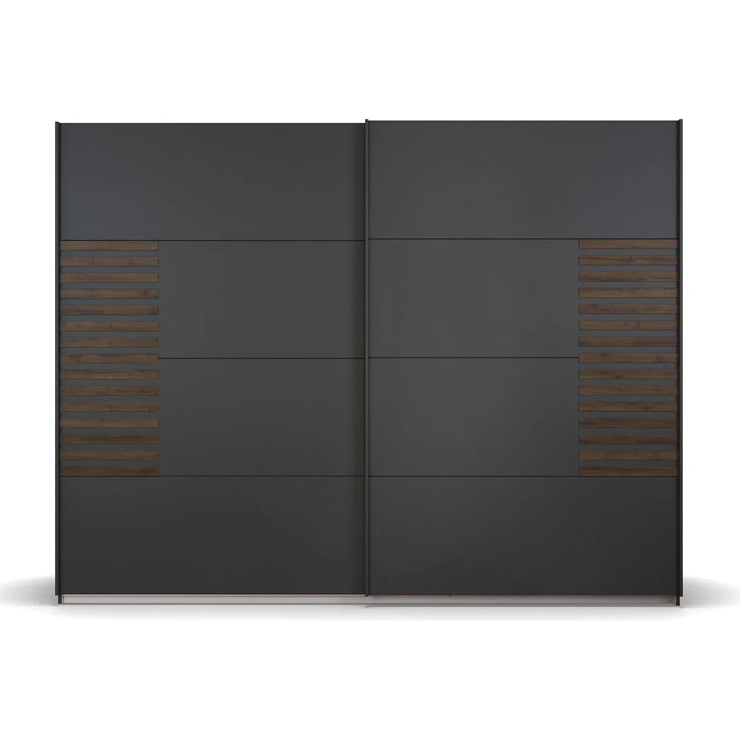 Vestro Metallic Grey Sliding Door Wardrobe - Front view