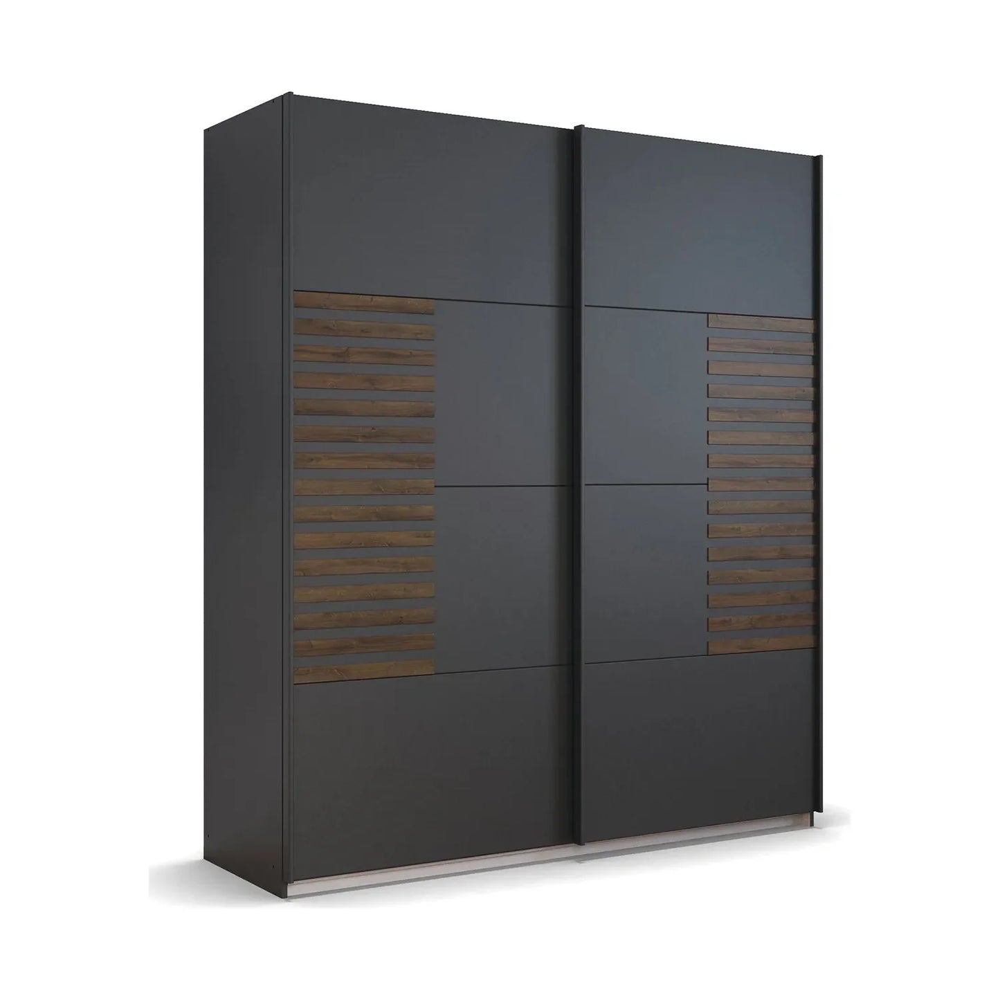 Vestro Metallic Grey Sliding Door Wardrobe - W181cm