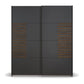 Vestro Metallic Grey Sliding Door Wardrobe - W181cm - Front view