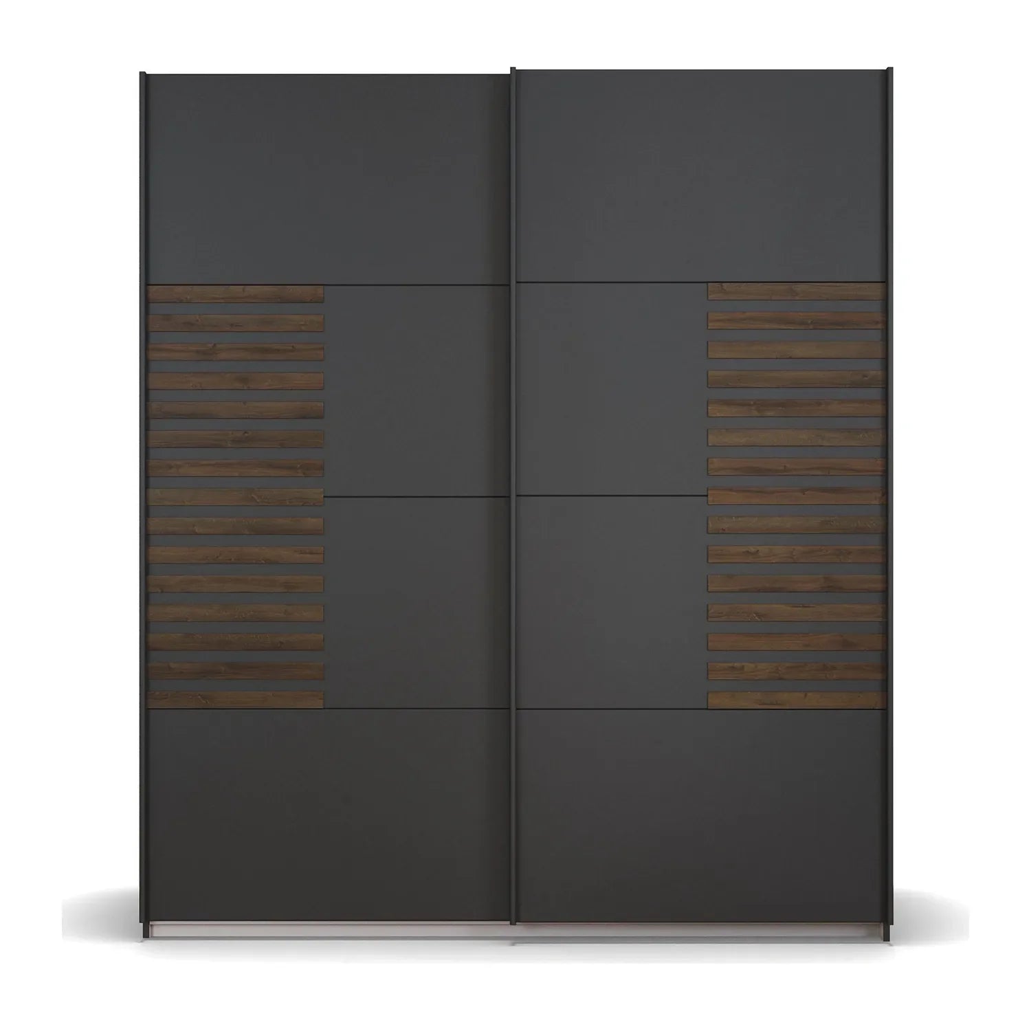 Vestro Metallic Grey Sliding Door Wardrobe - W181cm - Front view